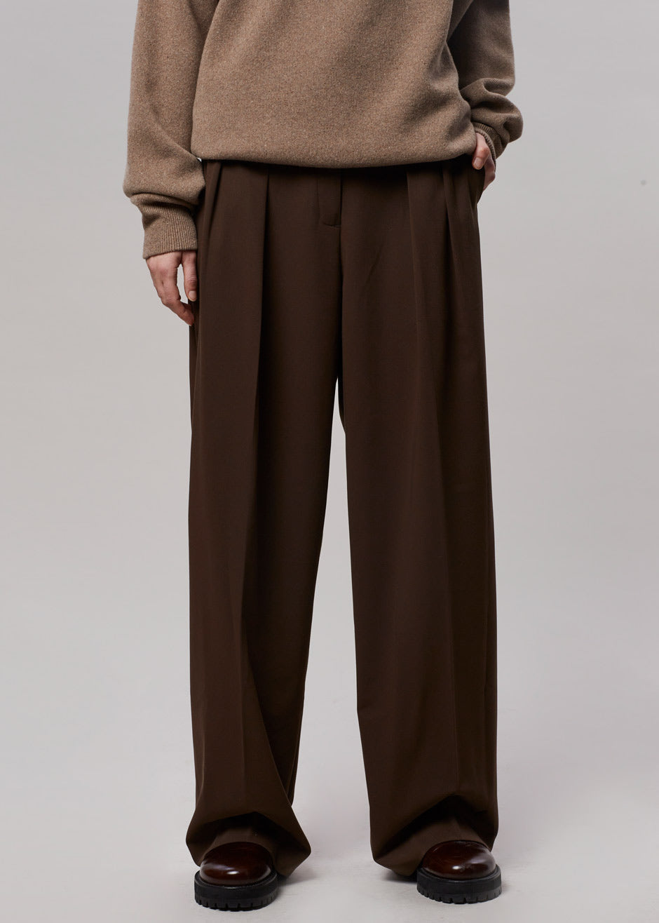 Tansy Pleated Trousers - Chocolate - 7