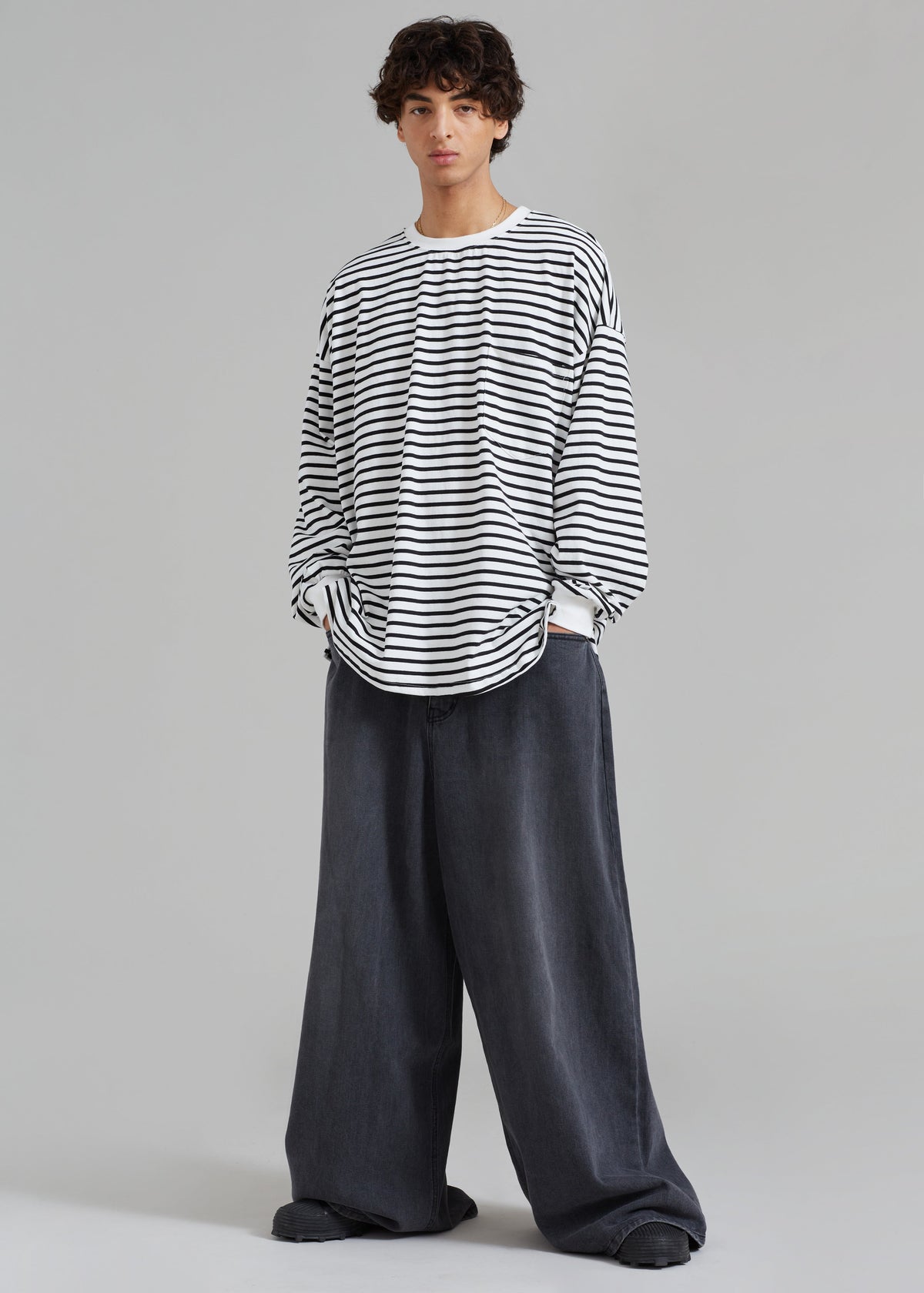 Cody Pocket Tee - Black/White Stripe - 10