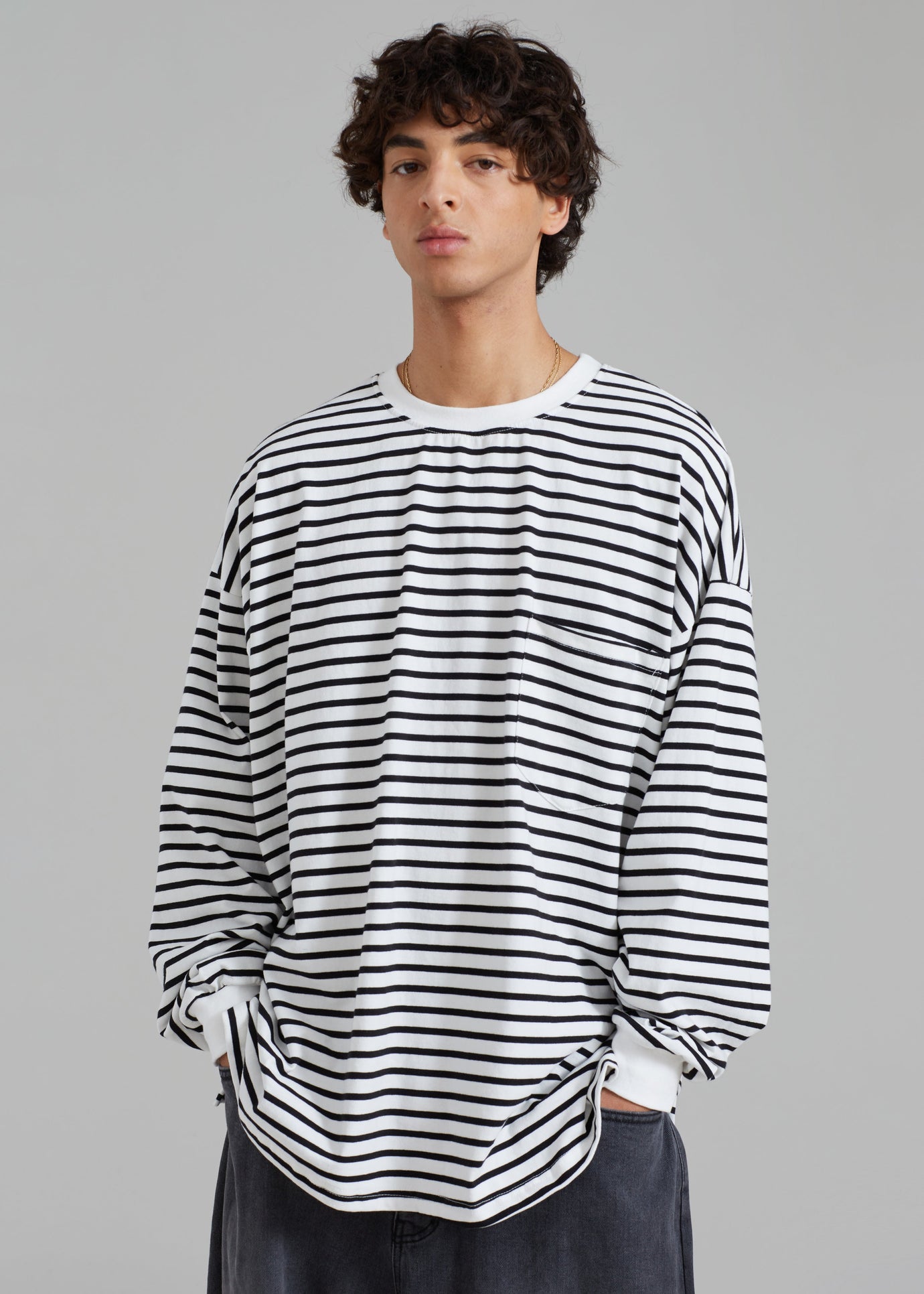 Cody Pocket Tee - Black/White Stripe