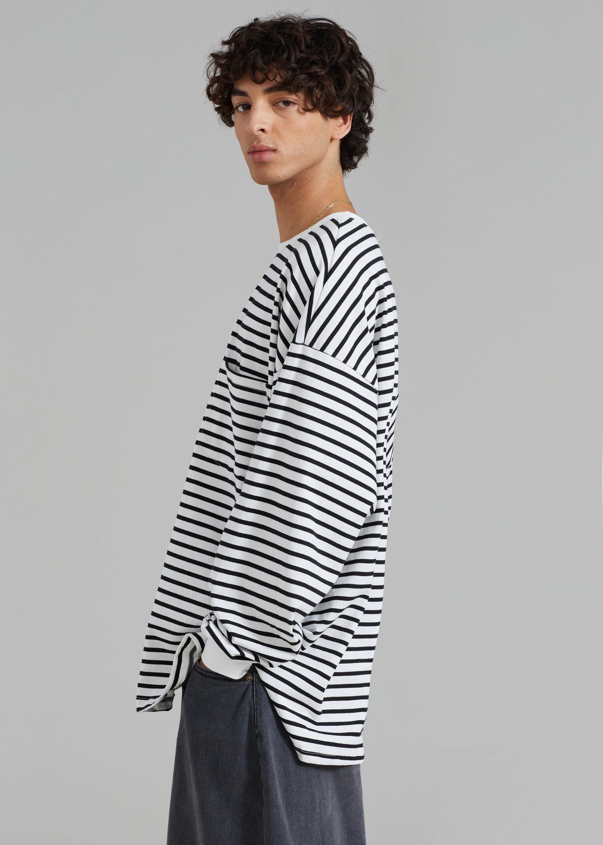 Cody Pocket Tee - Black/White Stripe - 16