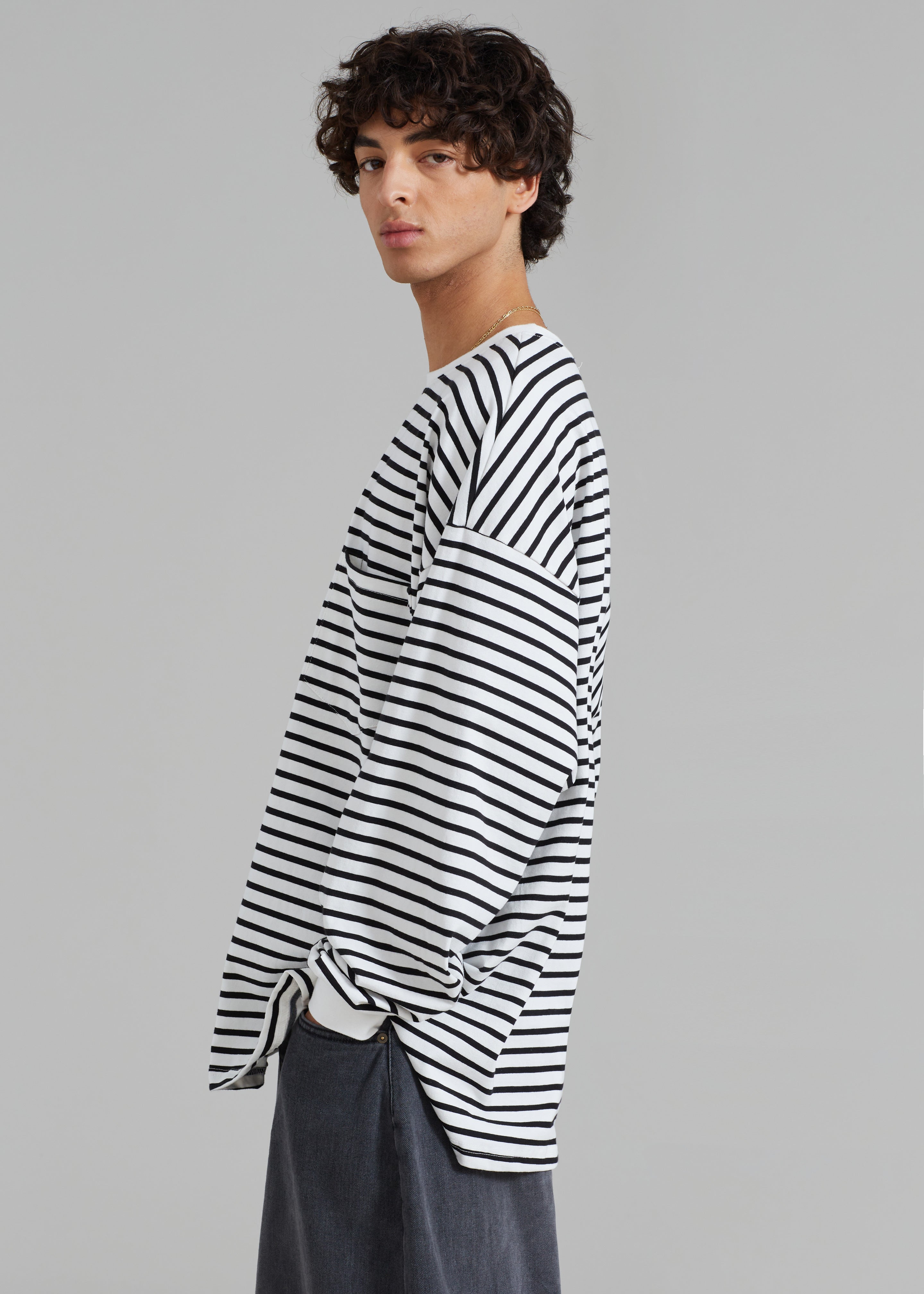Cody Pocket Tee - Black/White Stripe - 16