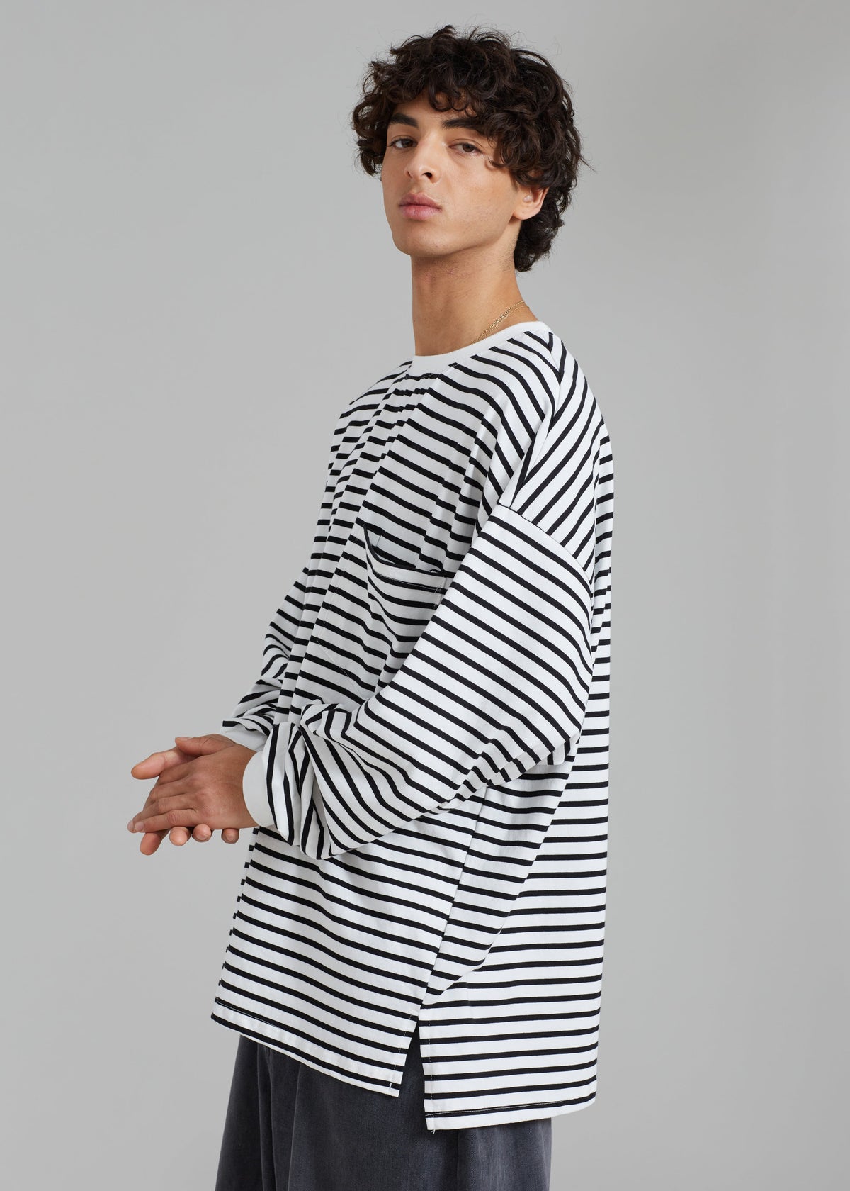 Cody Pocket Tee - Black/White Stripe - 12