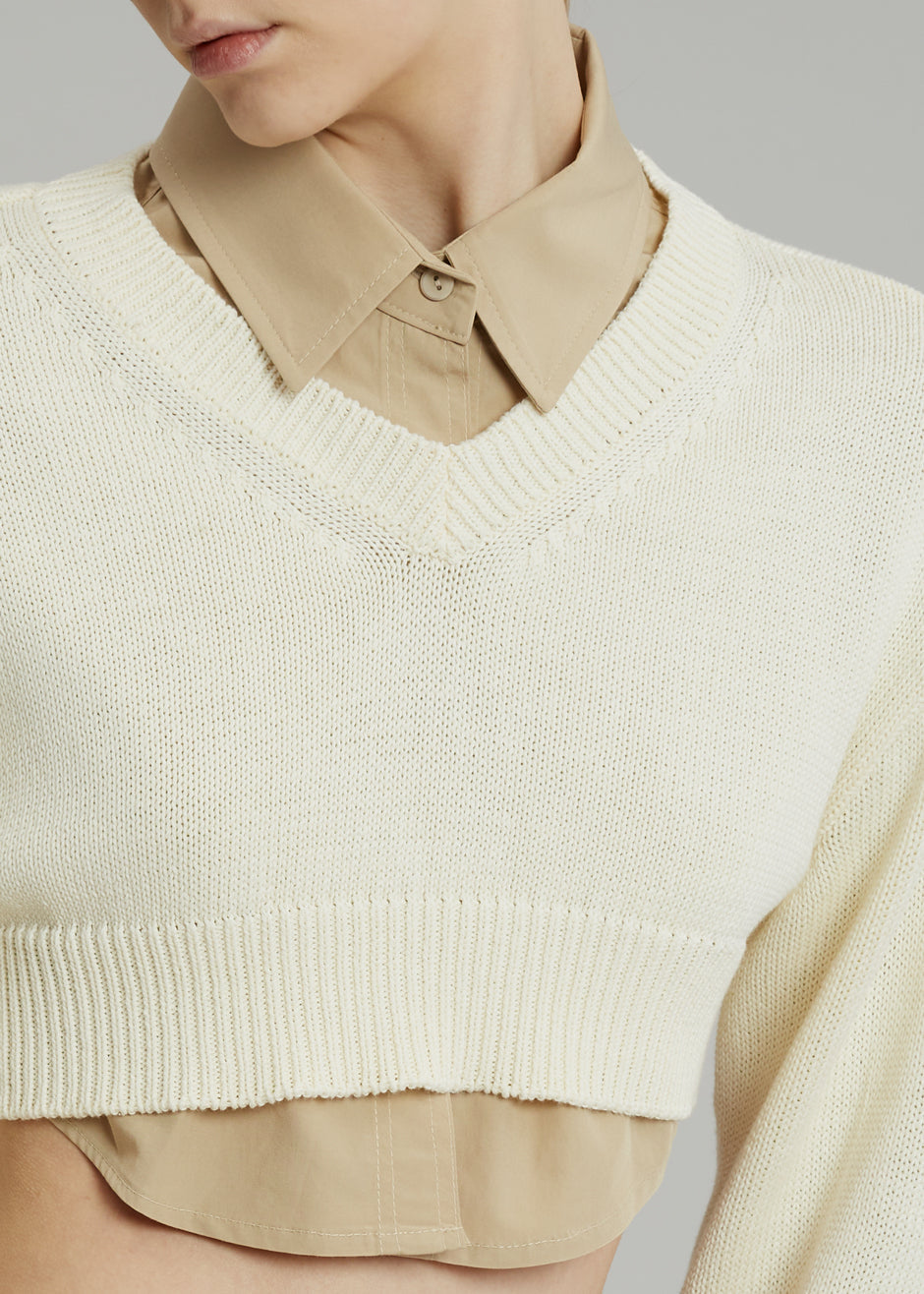 Titou Cropped Sweater - Cream - 4