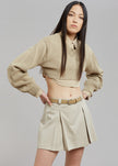 Titou Cropped Sweater - Taupe Sweater The Frankie Shop
