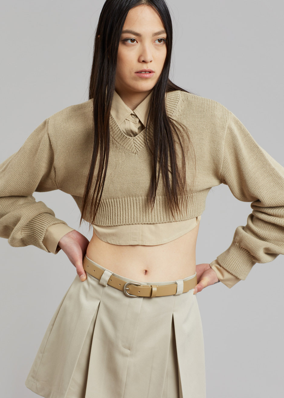 Titou Cropped Sweater - Taupe - 4