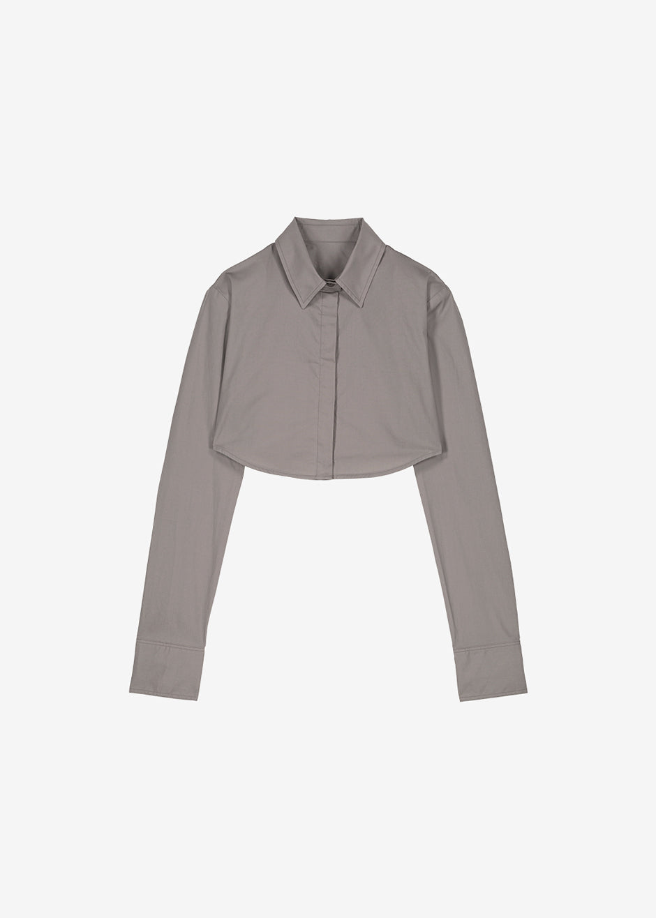 Uma Cropped Shirt - Grey - 16