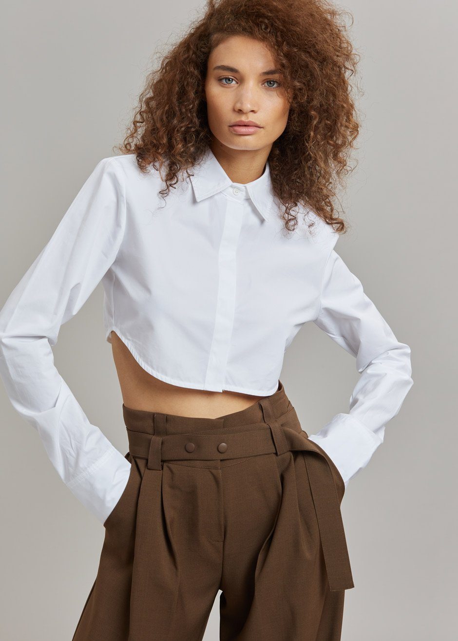 Uma Cropped Shirt - White - 9