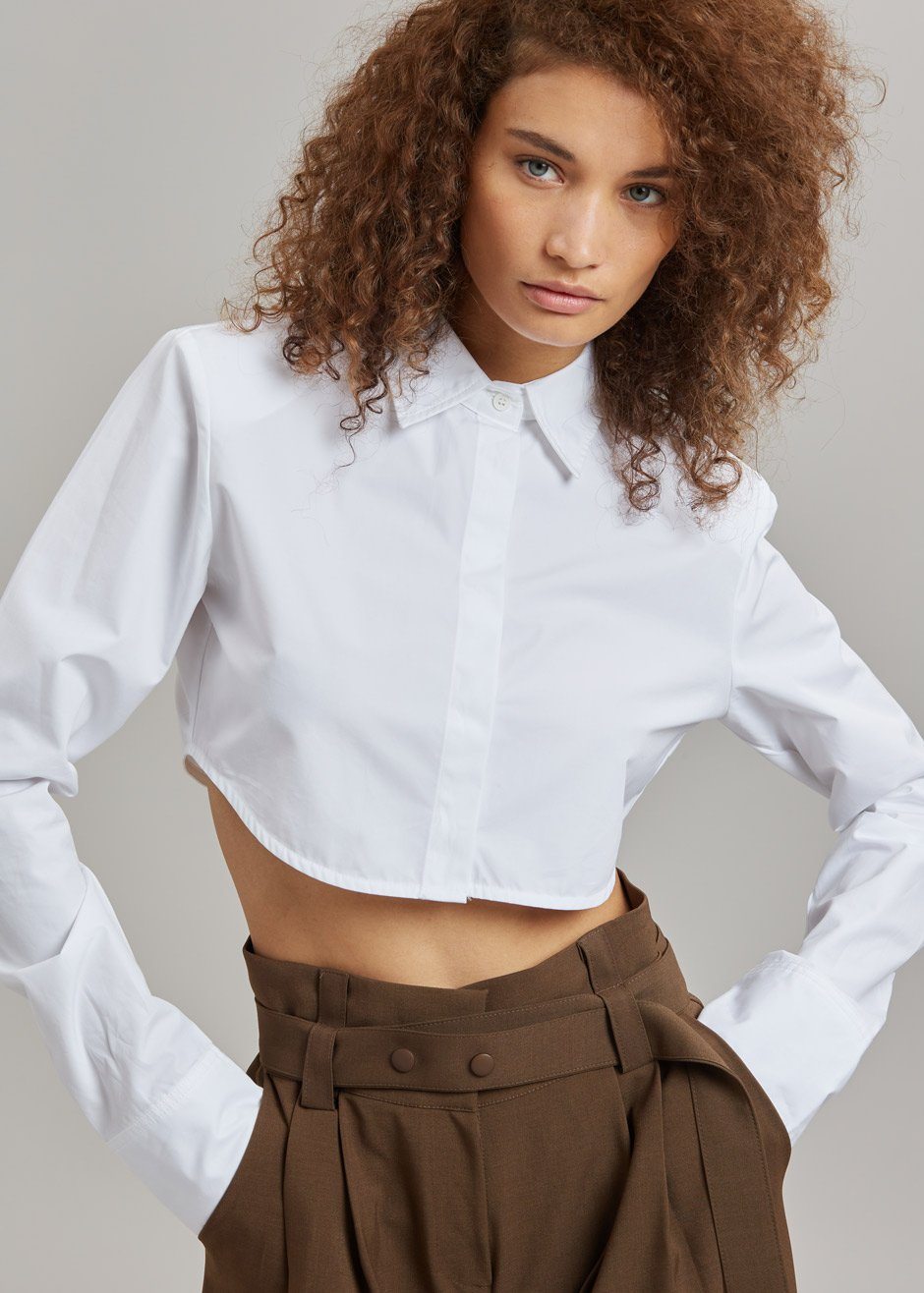 Uma Cropped Shirt - White - 4