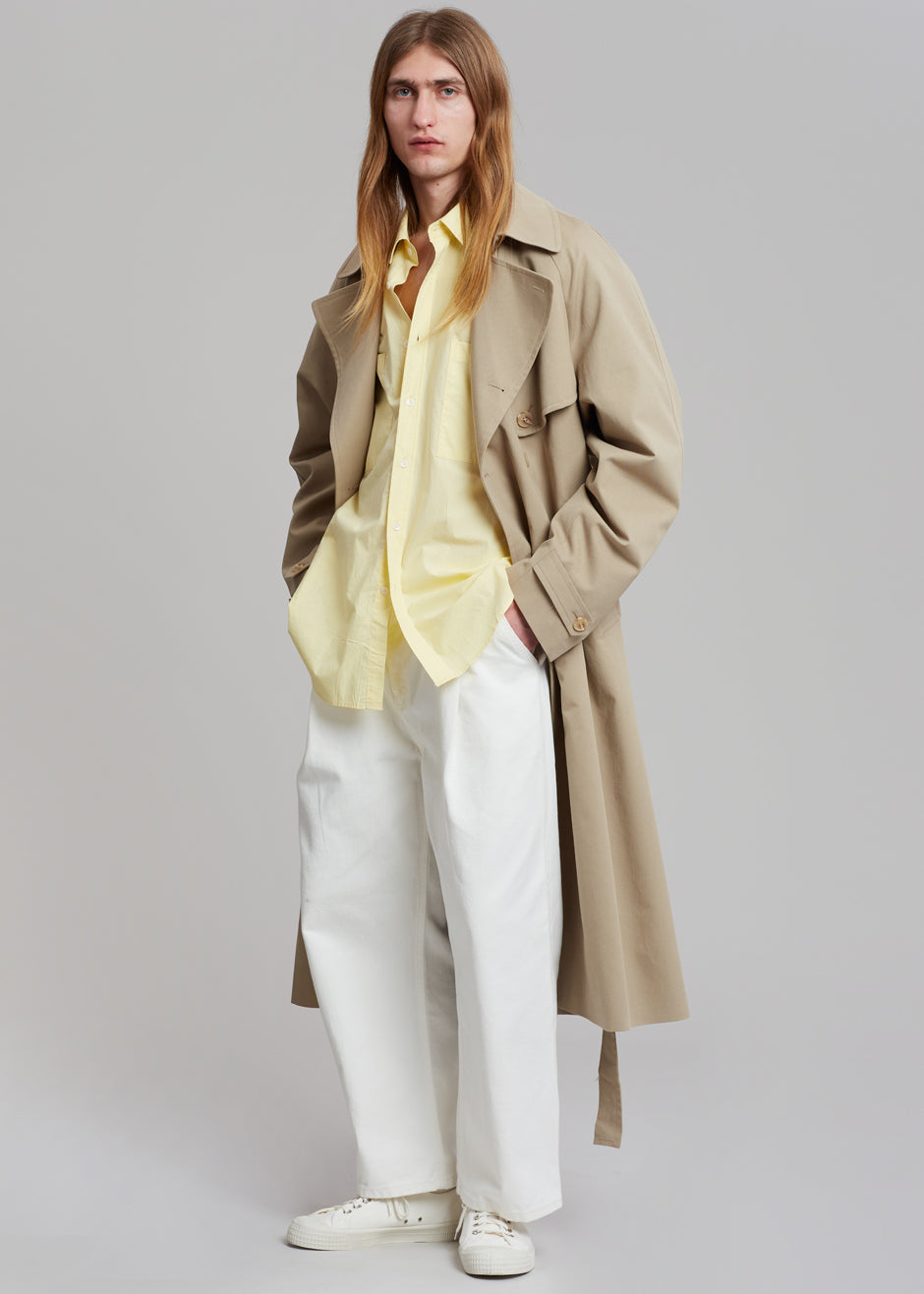 Umi Belted Trench Coat - Beige - 1
