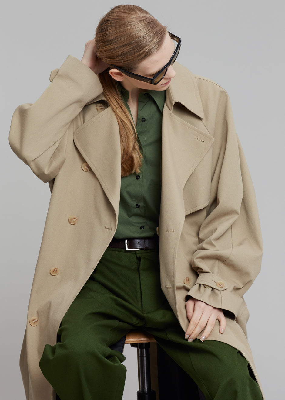 Umi Belted Trench Coat - Beige