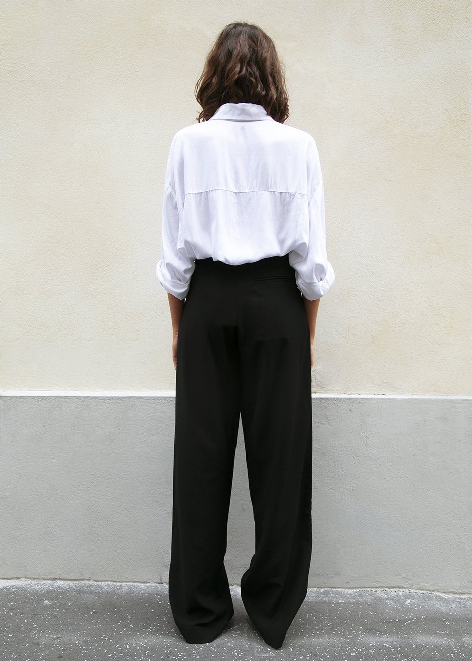 Hanna Silky Oversized Blouse - White - 7