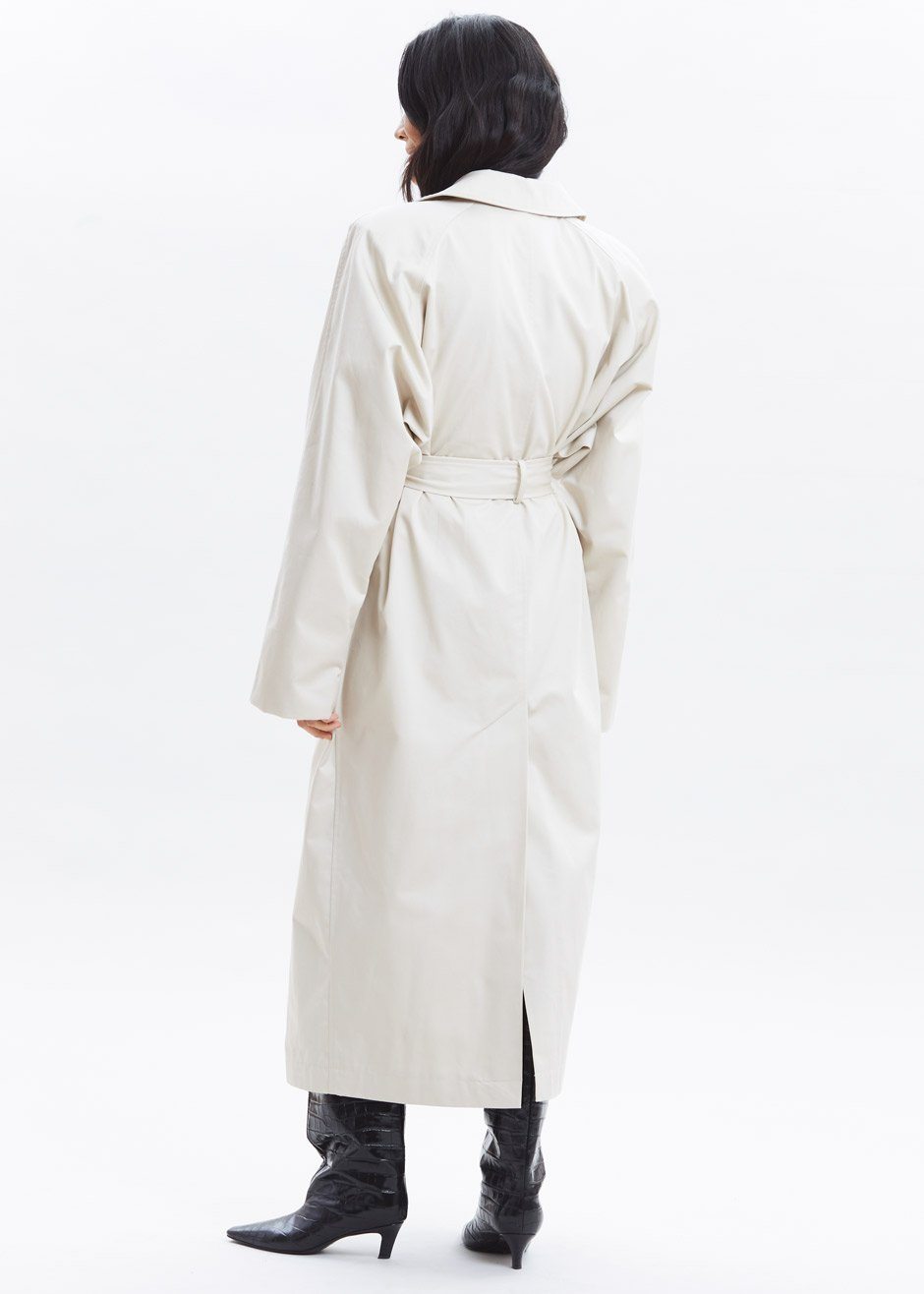 Marisol Box Shoulder Trench - Bone - 14